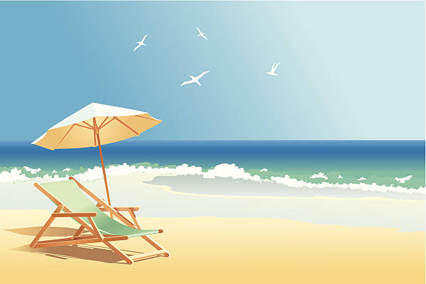 sea rest at sea beach backgrounds stock illustrations