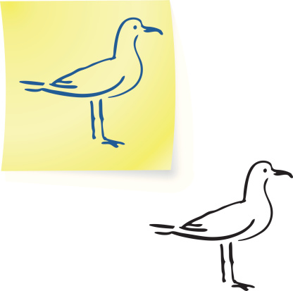 seagull  on post it notes