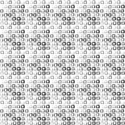 Seamless abstract pattern design - vector background with small single isolated square objects isolated on white paper card - enlarged pixels small - regularly arranged windows - small angular holes - hand painted cells - crisscross pattern