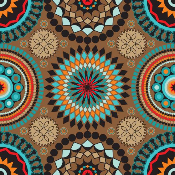 원활한 아프리카 민족 색상 디자인 패턴 - south africa stock illustrations