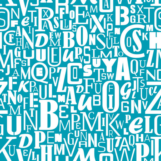 Seamless Alphabet Lettering Pattern vector art illustration