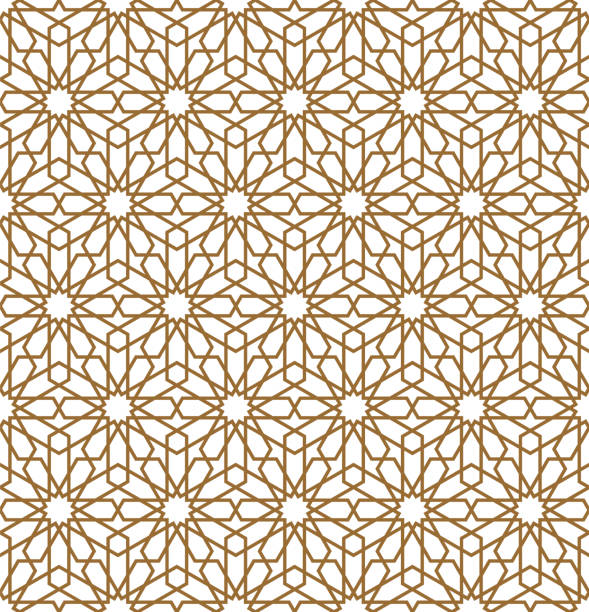 Seamless arabic geometric ornament in brown color.Vector illustration. Seamless geometric ornament based on traditional arabic art.Brown color lines.Great design for textile,cover,wrapping paper and lasercutting.Thick lines.Vector illustration. morocco stock illustrations