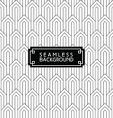 seamless art deco monochrome arabic black and white wallpaper or background with hipster label or badge