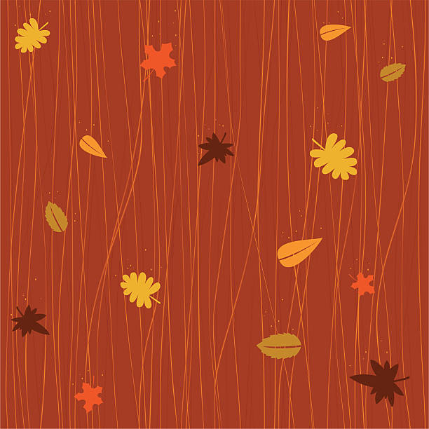 Seamless autumn falling leaves vector art illustration