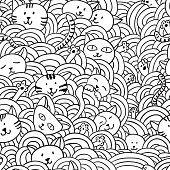 Cats in seamless pattern. High resolution jpg file included.