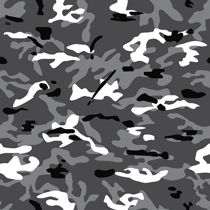 Seamless Background Of Multicam Gray Camouflage Stock Illustration ...