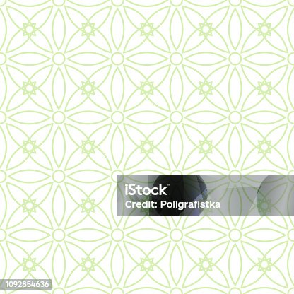 istock Seamless background pattern - green wallpaper - vector Illustration 1092854636
