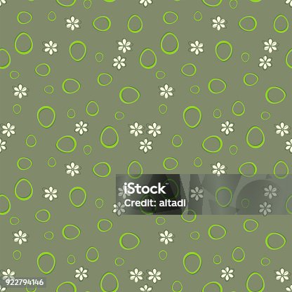 istock seamless background with silhouettes of easter eggs and flowers 922794146