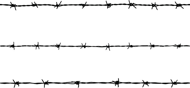 Seamless barb wire vector shapes