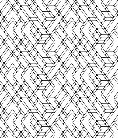 seamless  black and white  abstract  contour  pattern