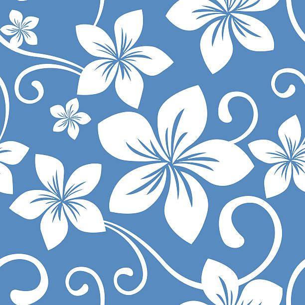 Seamless Blue Hawaii Pattern vector art illustration
