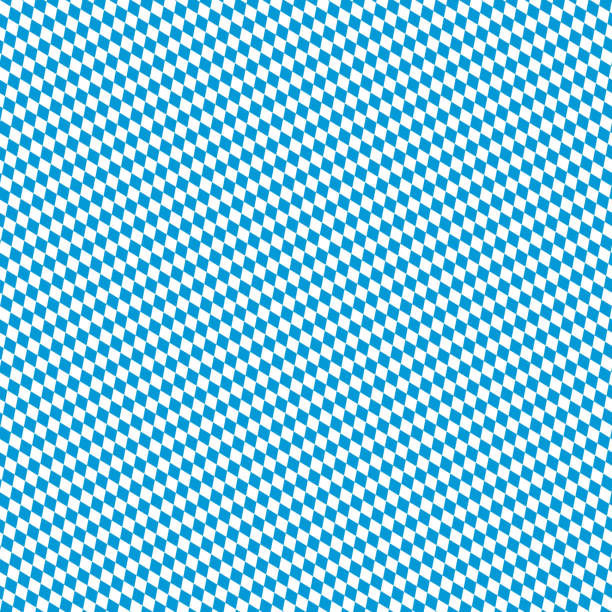 원활한 파란색 흰색 체크 무늬 옥토버페스트 배경 - 바바리아 stock illustrations