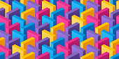 Seamless bricks colorful pattern tiles top to bottom and left to right.