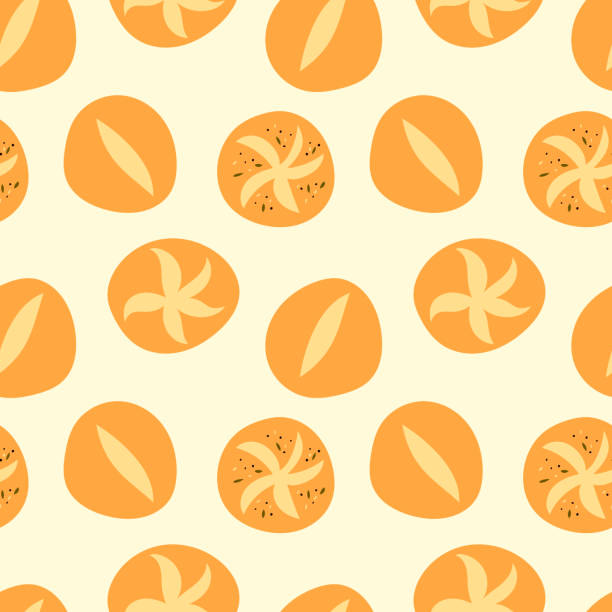 Seamless bun bread illustration pattern vector art illustration