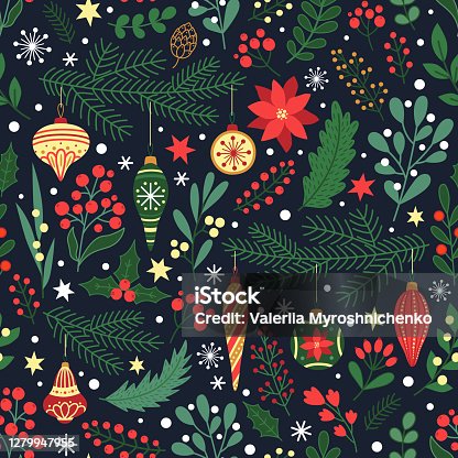 istock Seamless Christmas pattern. 1279947955