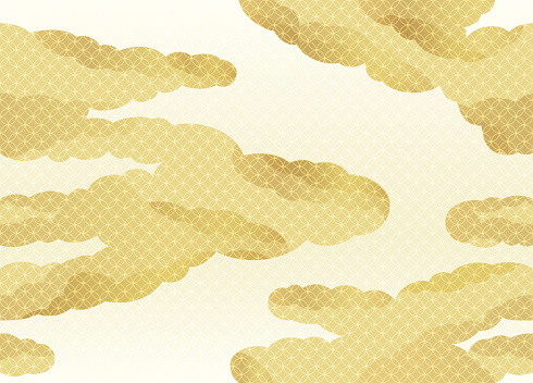 Seamless clouds pattern in the Japanese traditional style, vector illustration.