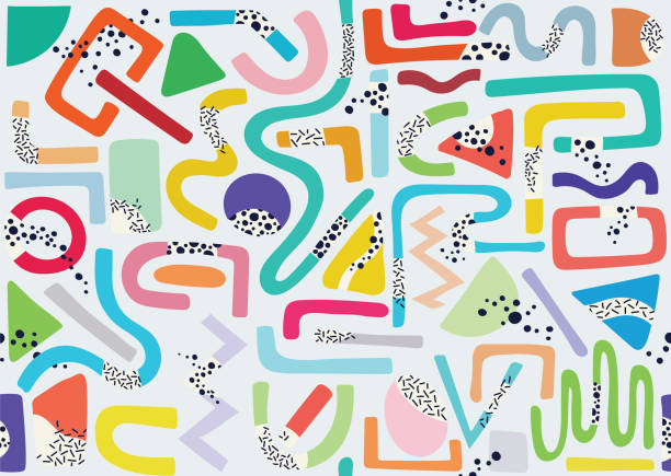 stockillustraties, clipart, cartoons en iconen met seamless colorful scribble pattern - funky abstract background