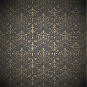 Seamless dark floral wallpaper .Vector illustration
