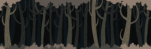 Seamless Dark Forest Background vector art illustration
