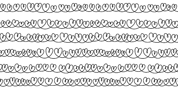 Seamless doodle hearts pattern