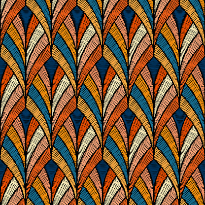 Seamless embroidered pattern.