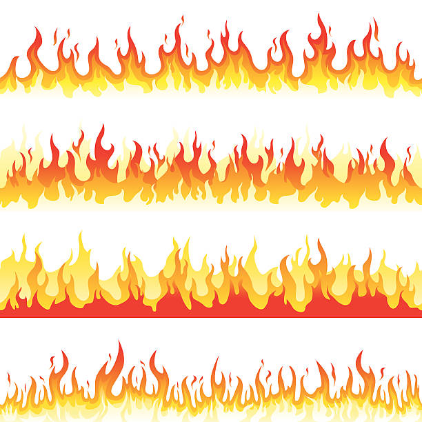 Seamless Fire Flame Illustration of seamless burning fire flame. Editable vector illustration. nature clipart stock illustrations