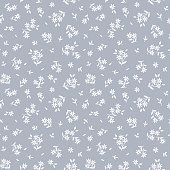Elegant floral pattern in small white flower. Liberty style. Floral seamless background for fashion prints. Ditsy print. Seamless vector texture. Spring bouquet.