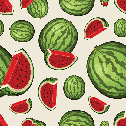 Seamless Fruit Pattern - Watermelons