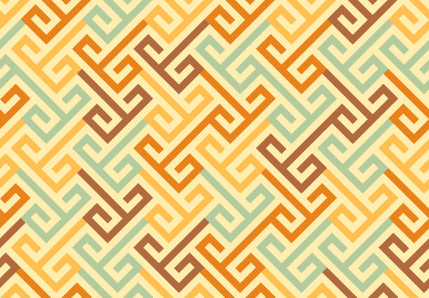 Seamless Geometric Pattern Seamless retro geometric pattern. indigenous culture stock illustrations