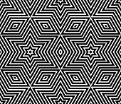 Seamless geometric texture. Stars pattern. Vector art.