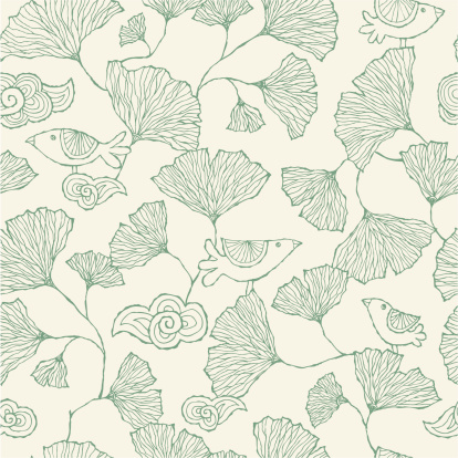 Seamless Ginko Leaf pattern