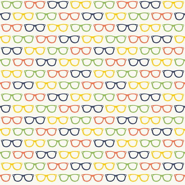 Seamless Glasses Pattern vector art illustration