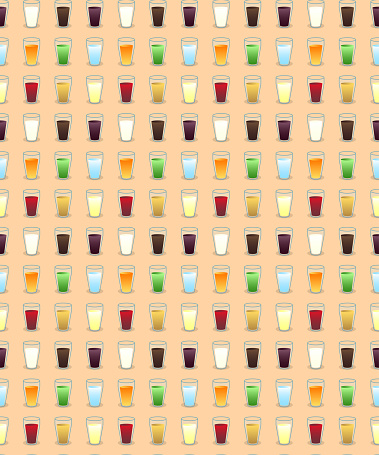 Seamless glasses with different color drinks pattern