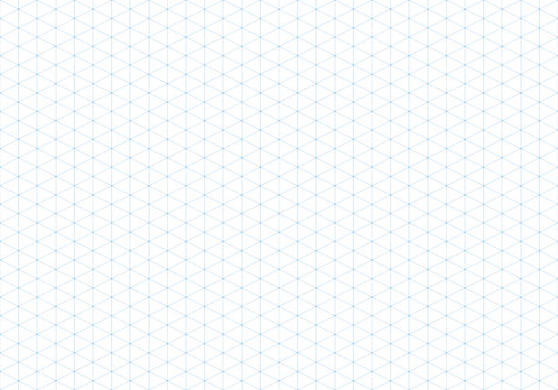 Seamless graph paper Blue graph paper. Vector horizontal background. Seamless pattern. 300 x 210 mm isometric projection stock illustrations