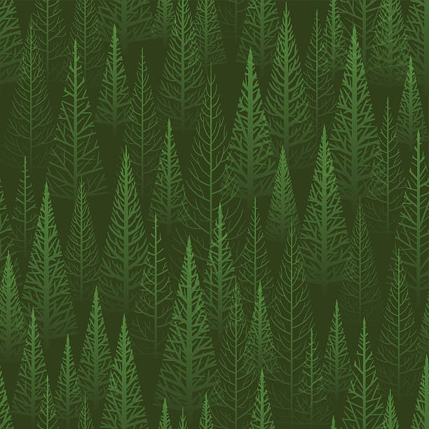 Seamless green forest Green seamless trees wallpaper background. EPS10 using transparencies. forest designs stock illustrations