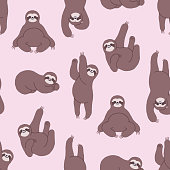 Sloths have taken over pop culture and this hand-drawn sloth pattern will make an ideal background for your design project. The pattern repeats seamlessly both vertically and horizontally meaning the sloths go on and on! The illustrator 10 vector file can be coloured and customized to suit your needs and scaled infinitely without any loss of quality.