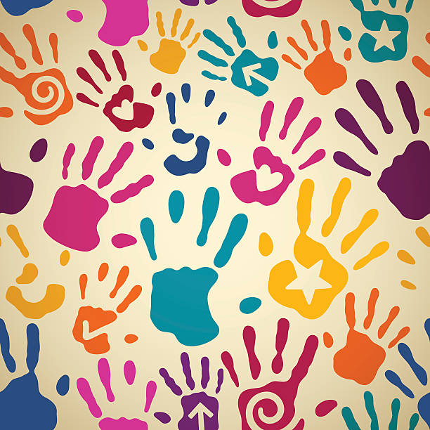 Seamless Hands Seamless hands background - tiles top to bottom and left to right. EPS 10 file. Transparency effects used on highlight elements. hand designs stock illustrations