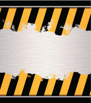 seamless hazard warning adhesive tape on metallic plate