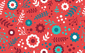 Seamless red white and blue holiday abstract design pattern.