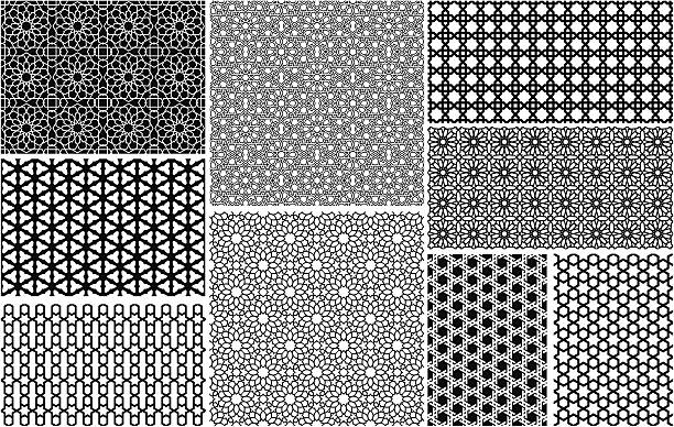 stockillustraties, clipart, cartoons en iconen met seamless islamic patterns - tiles pattern