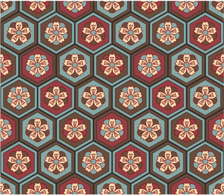A seamless Japanese floral pattern