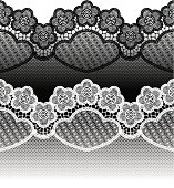 Black and white seamless lace.