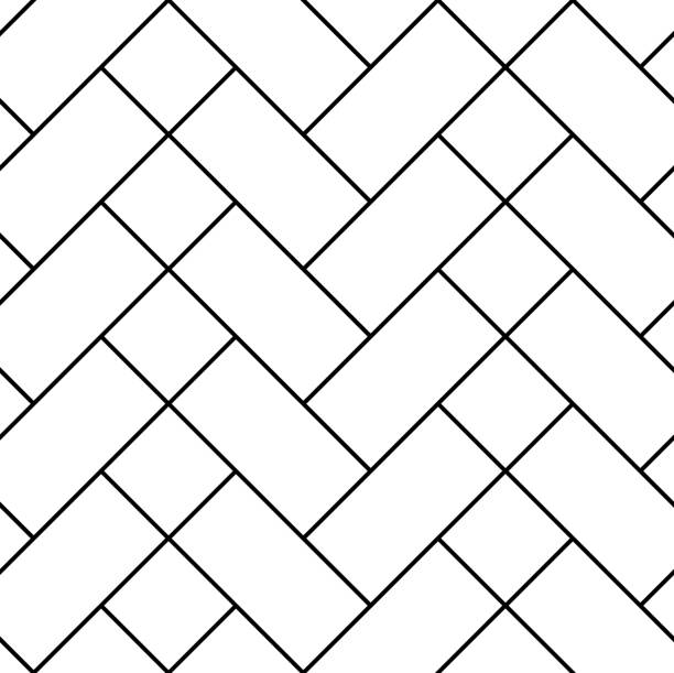 Seamless laying tiles pattern with herringbone offset. Vector illustration. Seamless laying tiles pattern with herringbone offset. Vector illustration of pattern for kitchen apron. tessellation stock illustrations
