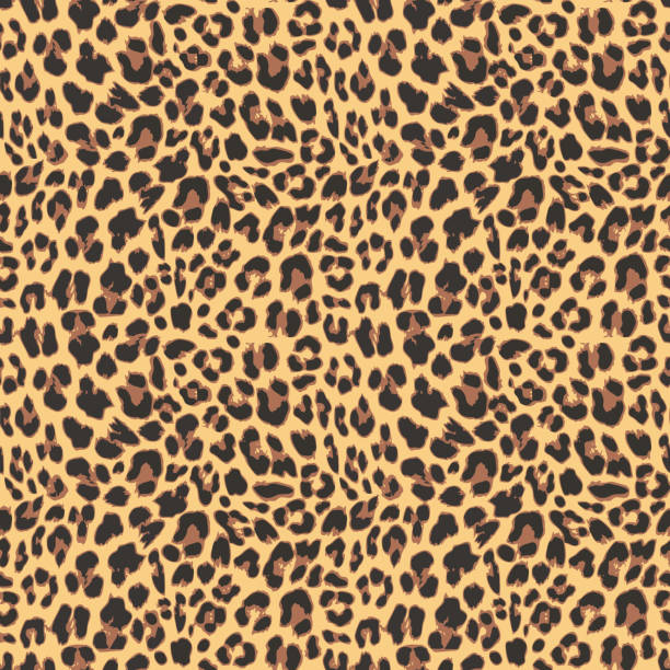 bildbanksillustrationer, clip art samt tecknat material och ikoner med seamless leopard pattern background design - jaguar kattdjur