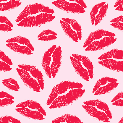 Seamless Lipstick Kiss Background