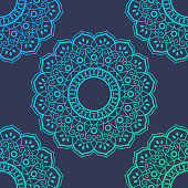 Seamless mandala pattern and background gradient modern design.