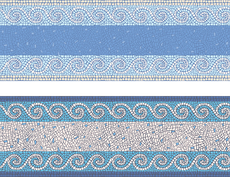 Seamless mosaic border in antique style