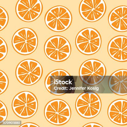 istock Seamless orange slice pattern illustration 1170901880