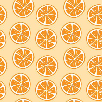Seamless orange slice pattern illustration