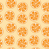 Seamless orange slice pattern illustration. Perfectly usable for all surface pattern projects.